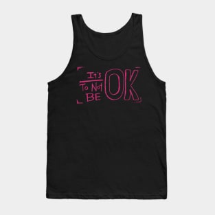 It's Ok To Not Be OK Pink Doodle Tank Top